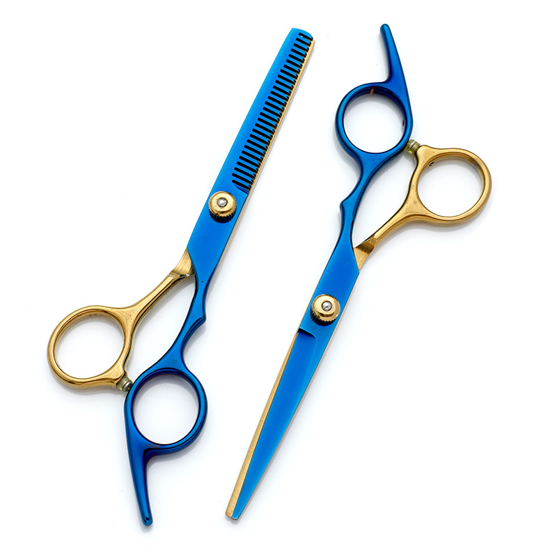 Fábrica al por mayor de 6 pulgadas tijeras de pelo profesional estilista de pelo tijeras de peluquería corte de pelo tijeras planas tijeras de dientes finos traje