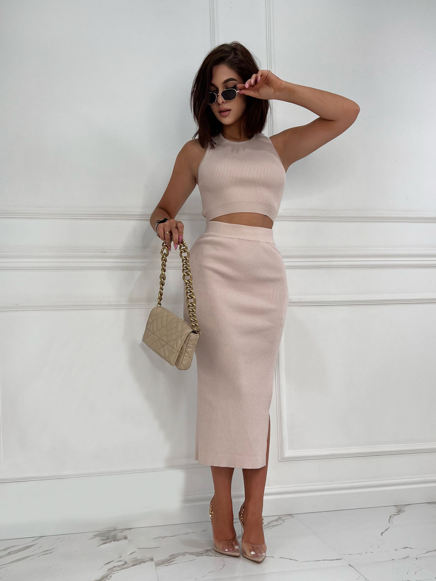 Women's Elegant Solid Color Cotton Blend Skirt Sets display picture 5