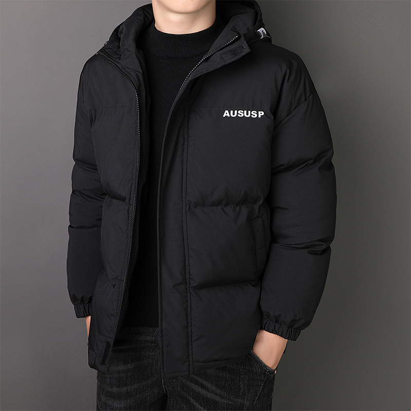 Otoño e invierno engrosado ropa de algodón de hombre 2025 nuevo abrigo de algodón de plumón chaqueta de moda chaqueta de algodón de chicos pareja de pan
