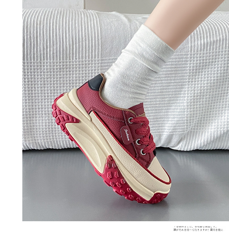 Version coréenne des chaussures de papa pour le printemps et l'automne 2024, nouvelles chaussures de tir de rue décontractées pour étudiants Instagram, chaussures hautes à semelles épaisses pour femmes_voghion.com