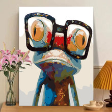 来图定制diy数字油画手绘填色动物风景卡通人物丙烯填充装饰画