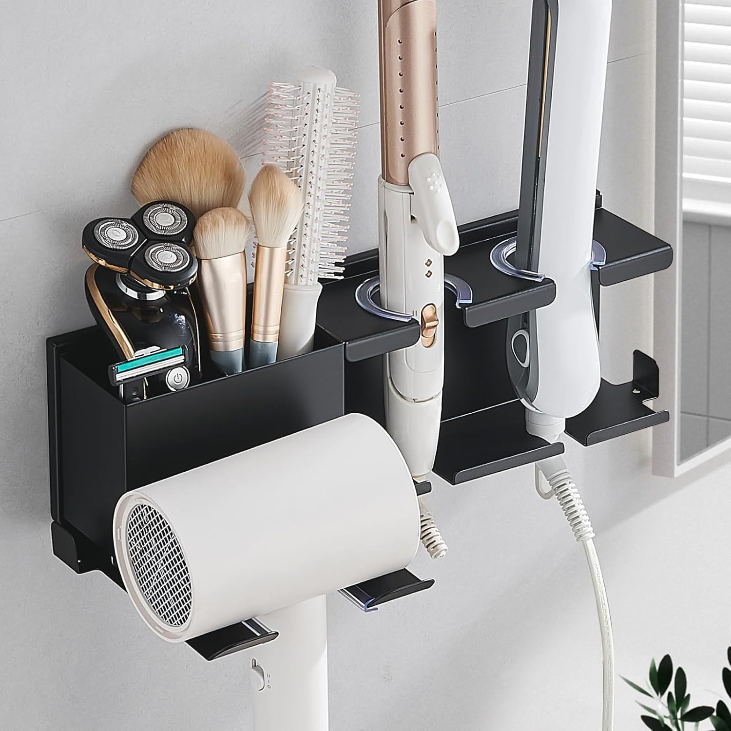 New Cross-Border Hair Dryer Holder, No-Drill Hair Dryer Stand, Bathroom Curling Iron Holder, Multifunctional Storage Rack