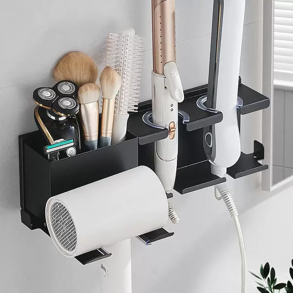 New Cross-Border Hair Dryer Holder, No-Drill Hair Dryer Stand, Bathroom Curling Iron Holder, Multifunctional Storage Rack