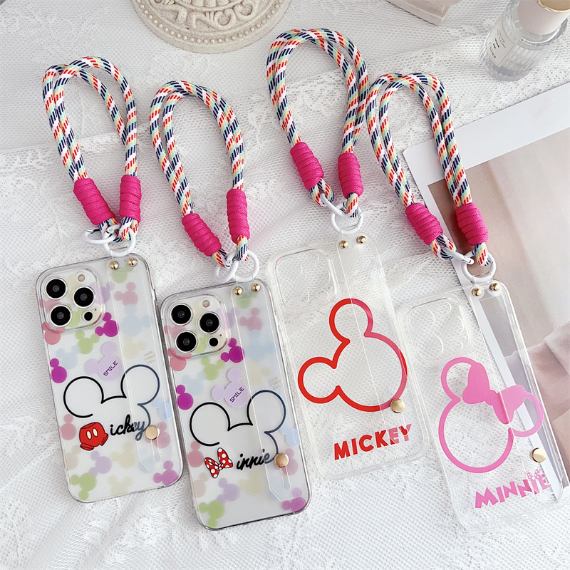 Suitable for Red Mi 11prime wrist strap phone case couple Mickey head K60/6A/5A/K40 bracelet protective case