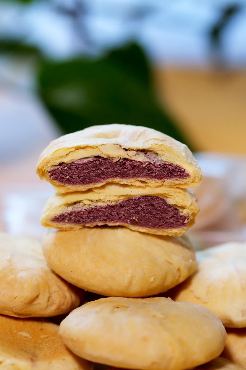 紫薯芋泥饼千层酥饼144克独立小包装工厂批发一件代发