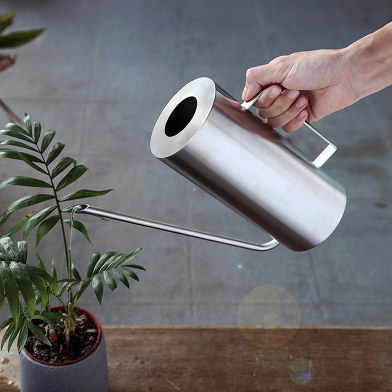 Regadera de acero inoxidable, maceta de metal para plantas, botella pulverizadora para interiores, regadera creativa con boquilla larga para jardinería, cuidado de flores en el hogar. image 3