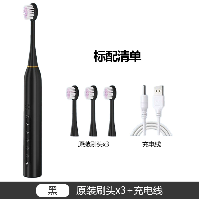 Electric Sonic Toothbrush (SUOKE X3) Rechargeable, 3 Brush Heads, Multi‑Speed, IPX7
