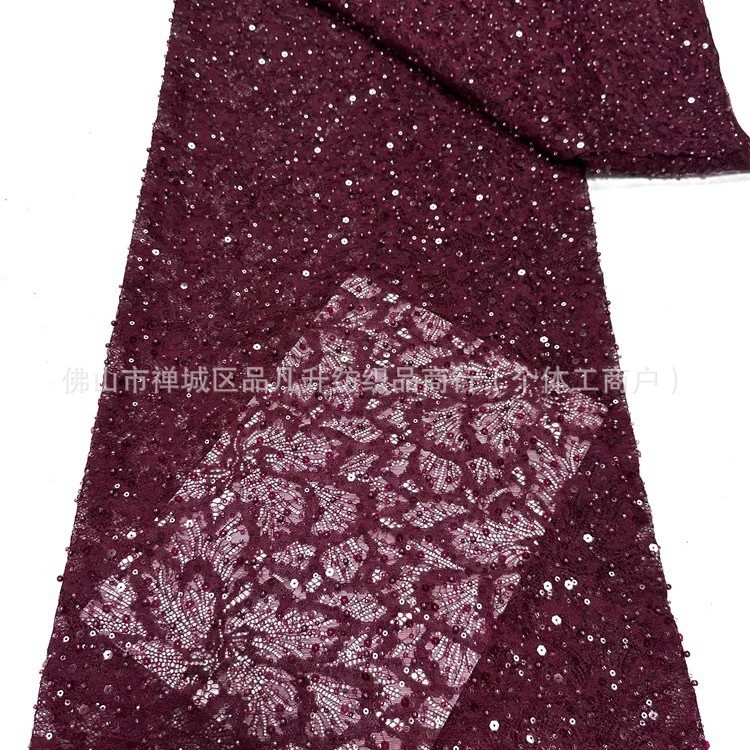 Nueva moda Gaoding lujo ligero vestido de boda vestido de moda cena tela de encaje pesado tela de cuentas