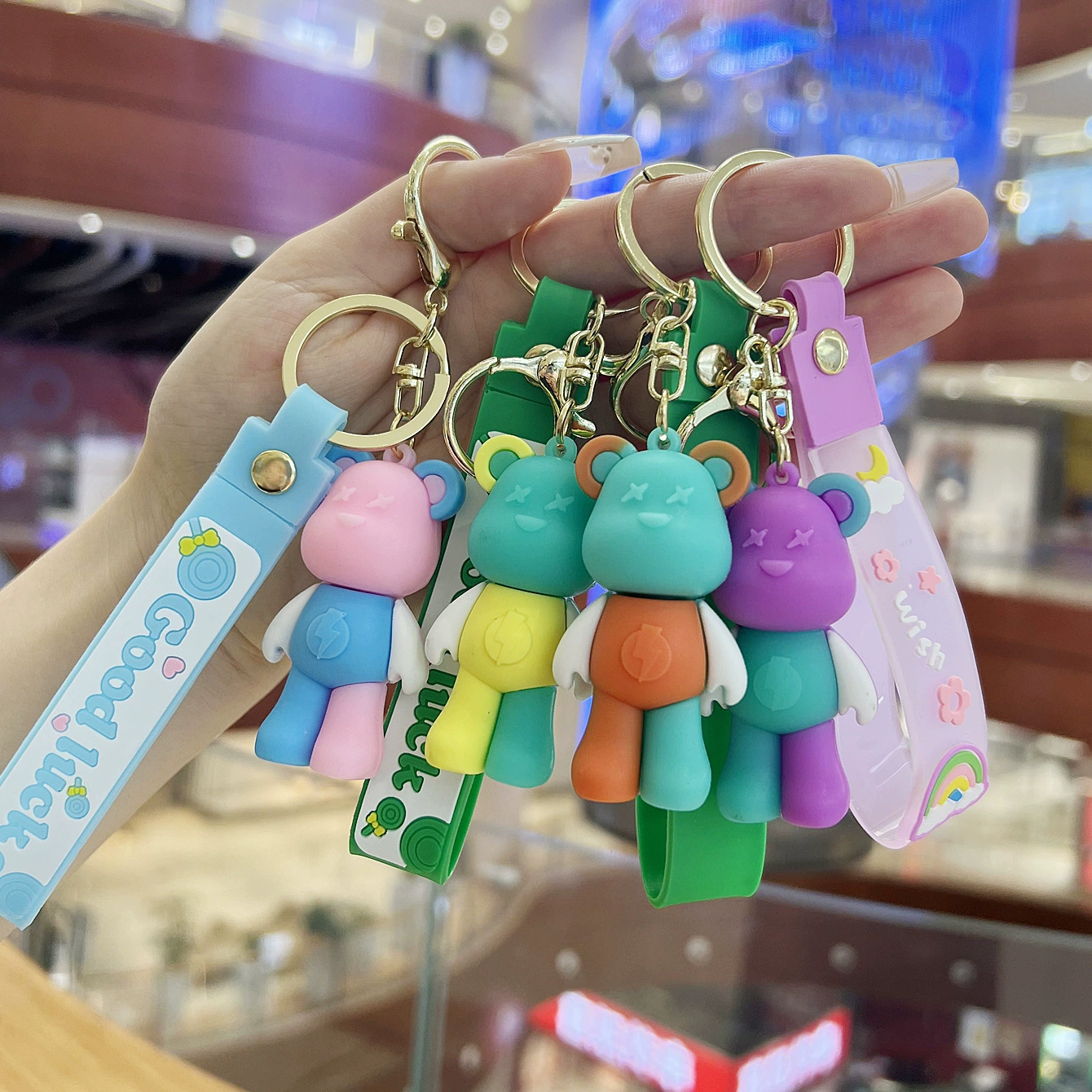 A002 Творческий мультфильм Многоцветный Медведь брелок компания небольшой подарок оптовая сумка кулон украшение