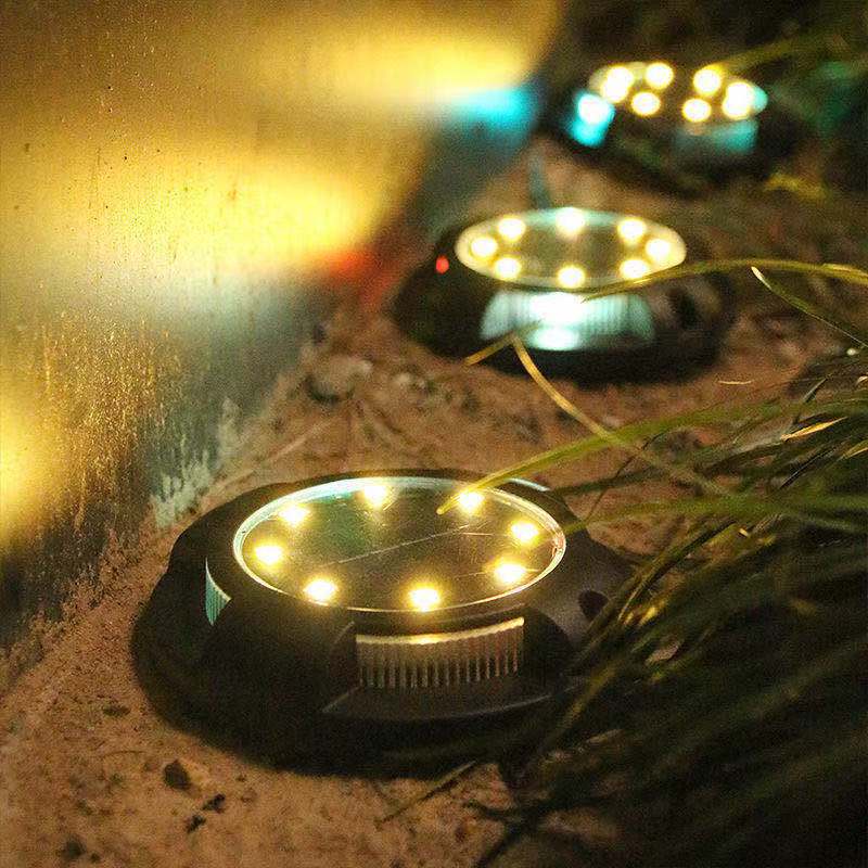 Transfronterizo solar lámpara subterránea al aire libre impermeable LED plug-in lámpara redonda jardín decoración césped lámpara fábrica ventas directas image 7