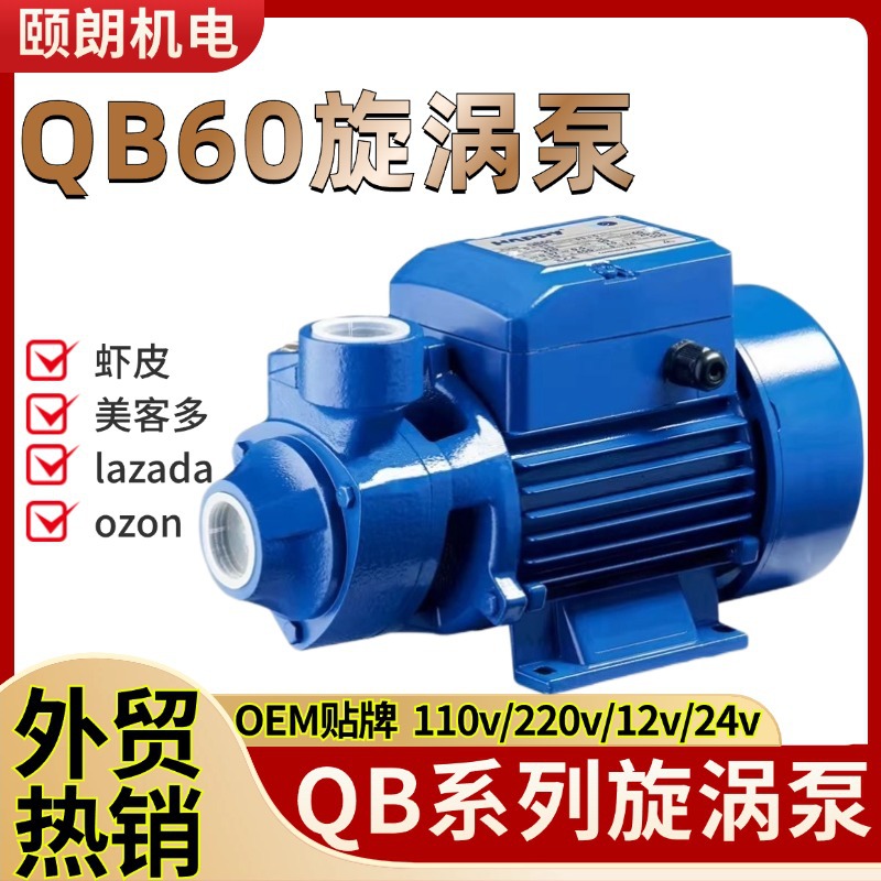 QB vórtice bomba QB60/70/80 bomba de vórtice de agua clara AC220V/110V/127V panel solar DC12V24V