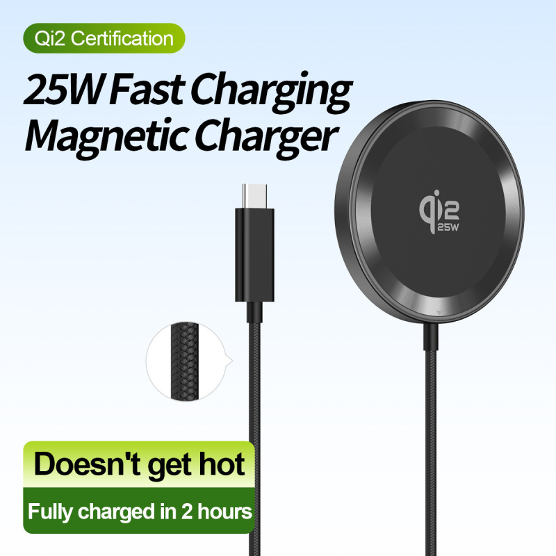 Cross-Border Wireless Charger Qi2 True 15W with Cable, Two-In-One, Suitable for Apple Magsafe Magnetic Wireless Charging Cross-Border Wireless Charger Qi2 True 15W with Cable, Two-In-One, Suitable for Apple Magsafe Magnetic Wireless Charging