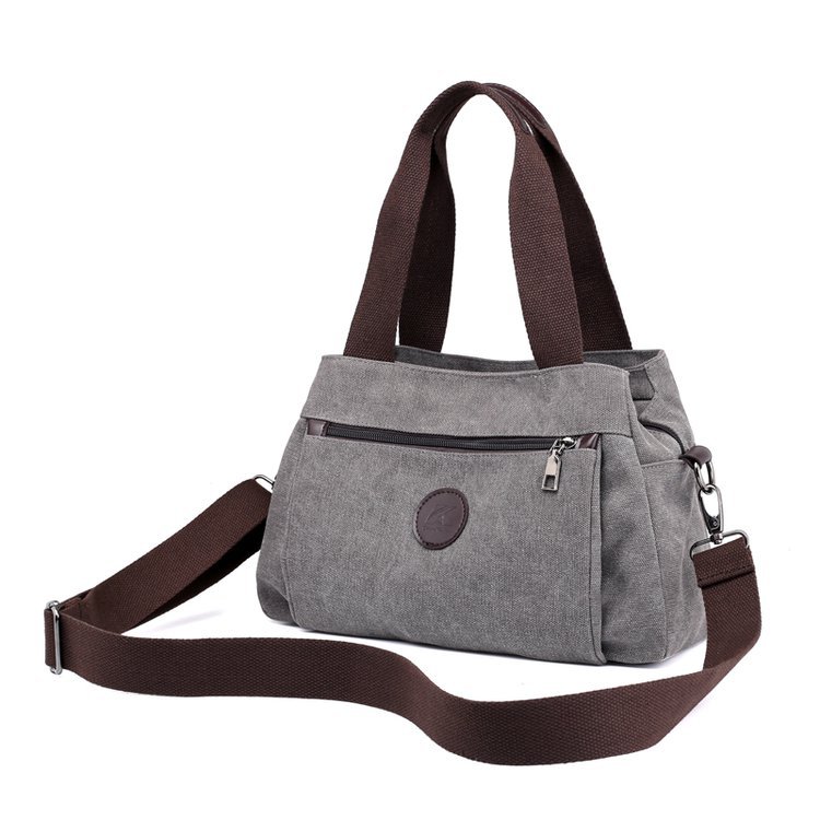 New casual canvas European and American women's single-shoulder bag, solid color trendy women's bag and handbag, cross-border one-piece consignment worldwide undefined