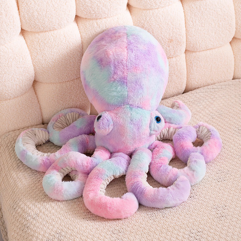 Muñecas de pulpo coloridas transfronterizas juguetes de peluche muñecas de octopus grandes almohada marina regalos del día de los niños
