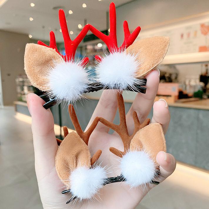 Navidad corbata horquilla de Navidad accesorios para el cabello de los niños lindo clip Internet celebridad dibujos animados ELK horquilla diadema hembra al por mayor