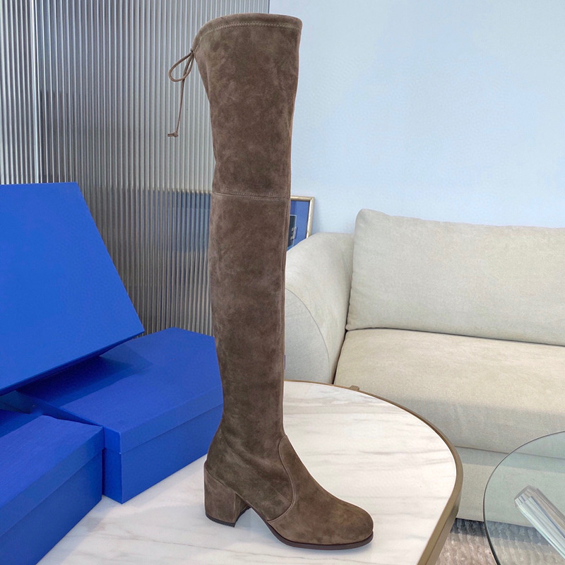 SW Over-the-knee Boots for Women 23 Autumn and Winter New Classic Frosted Lace-up Suede Elastic Boots Thick Heel Thick Sole High Boots SW Over-the-knee Boots for Women 23 Autumn and Winter New Classic Frosted Lace-up Suede Elastic Boots Thick Heel Thick Sole High Boots