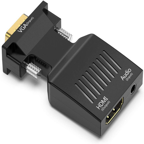 VGA to HDMI adapter with audio vga male to hdmi female laptop computer connected to monitor cable