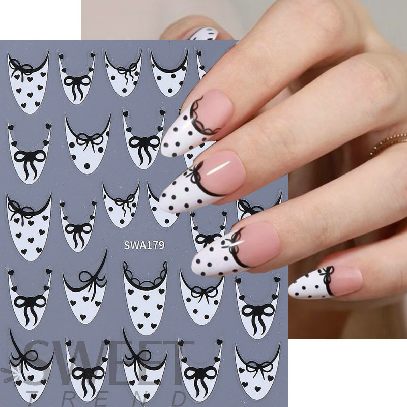 2026 Cross-Border New Nail Art Stickers Ins Popular Popular Simple French Bow Valentine's Day Nail Decals 2026 Cross-Border New Nail Art Stickers Ins Popular Popular Simple French Bow Valentine's Day Nail Decals