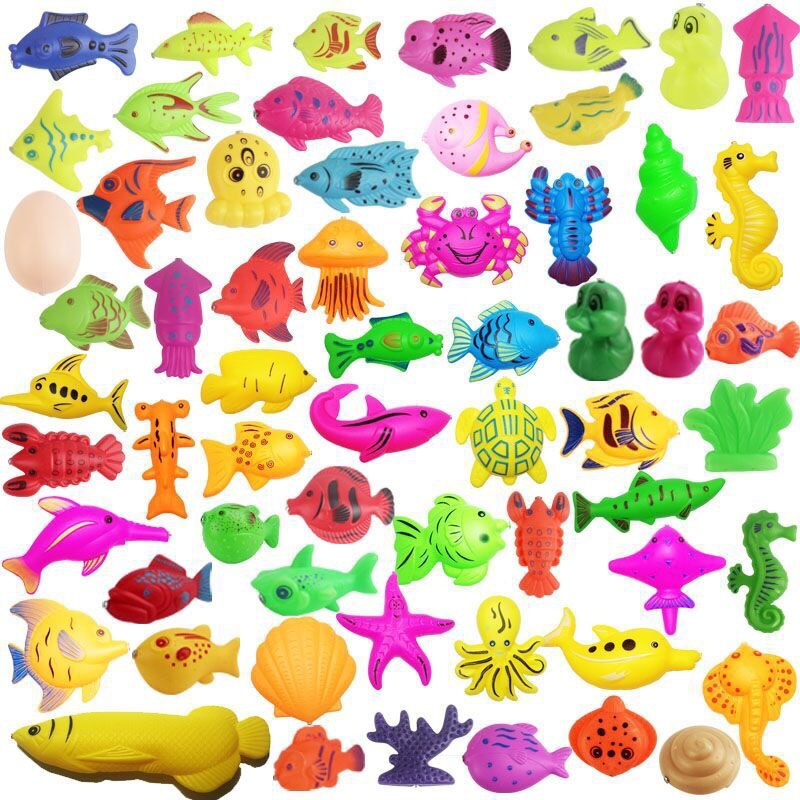 Origin and Supply: Bulk Fishing Toys, Quantity 30 Pieces/Pack, Magnetic Bottle-Blowing Small Fish, Scattered Accessories, Wholesale for Street Stalls