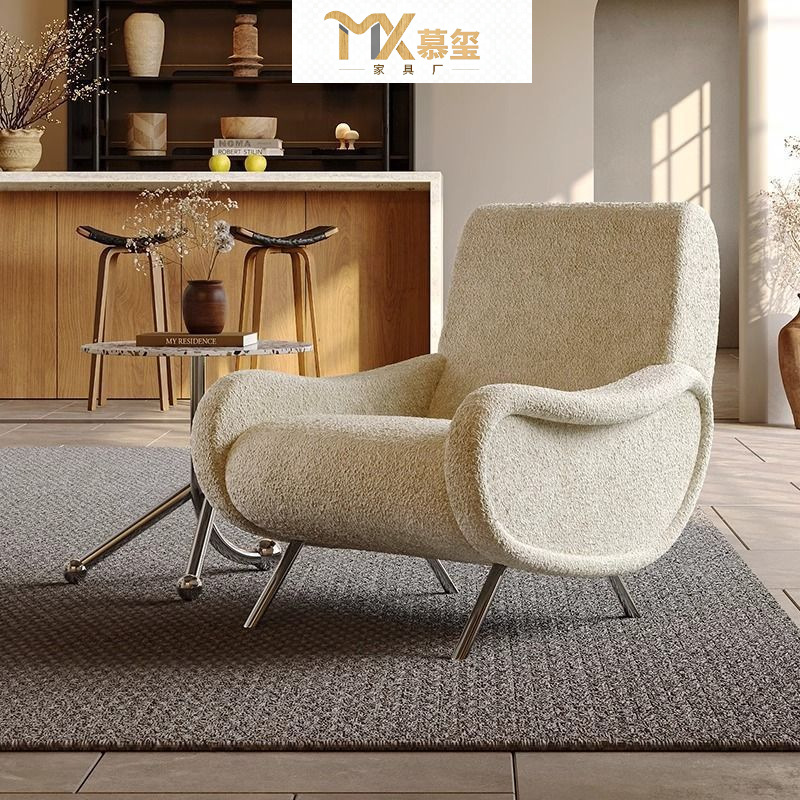 Nordic Light Luxury Single Sofa Chair Leisure Second-Hand Designer Living Room Modern Simple Armchair Single Chair