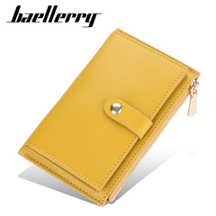 BAELLERRY Lady Wallet Korean Version Slim Multi-Card Slot Buckle Handbag Fashion Medium Long Zipper Women's Bag