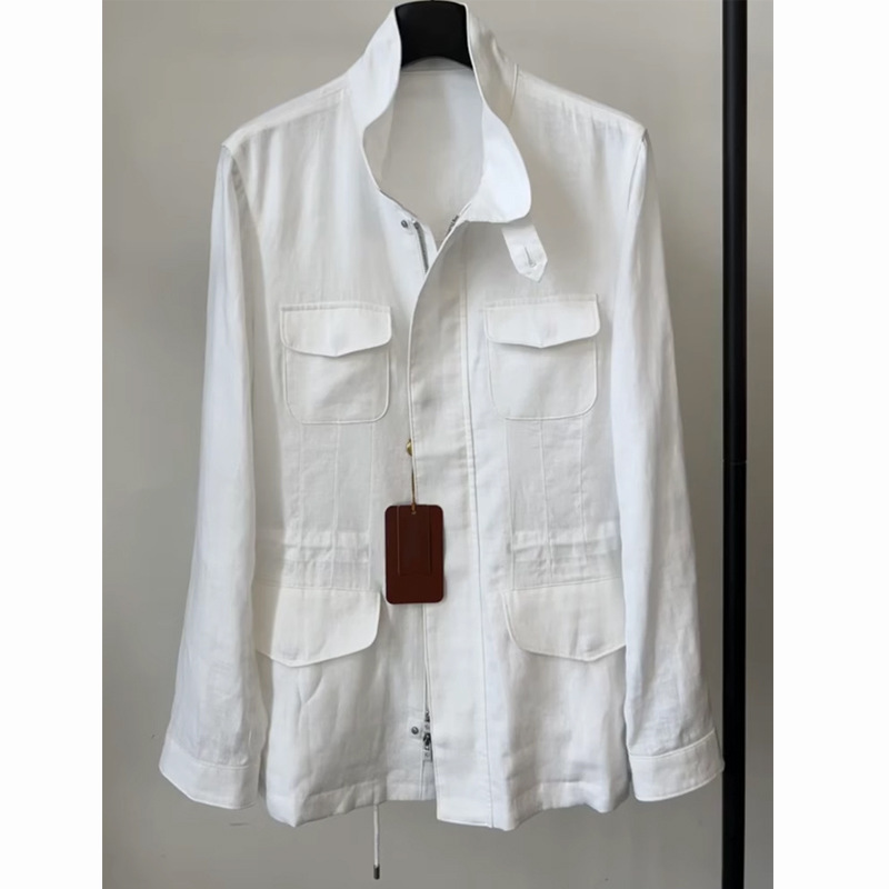 Fengshen Outfit! Classic Four-Pocket Linen Breathable Zip-Up Waistcoat White Work Shirt 2025 New Arrival