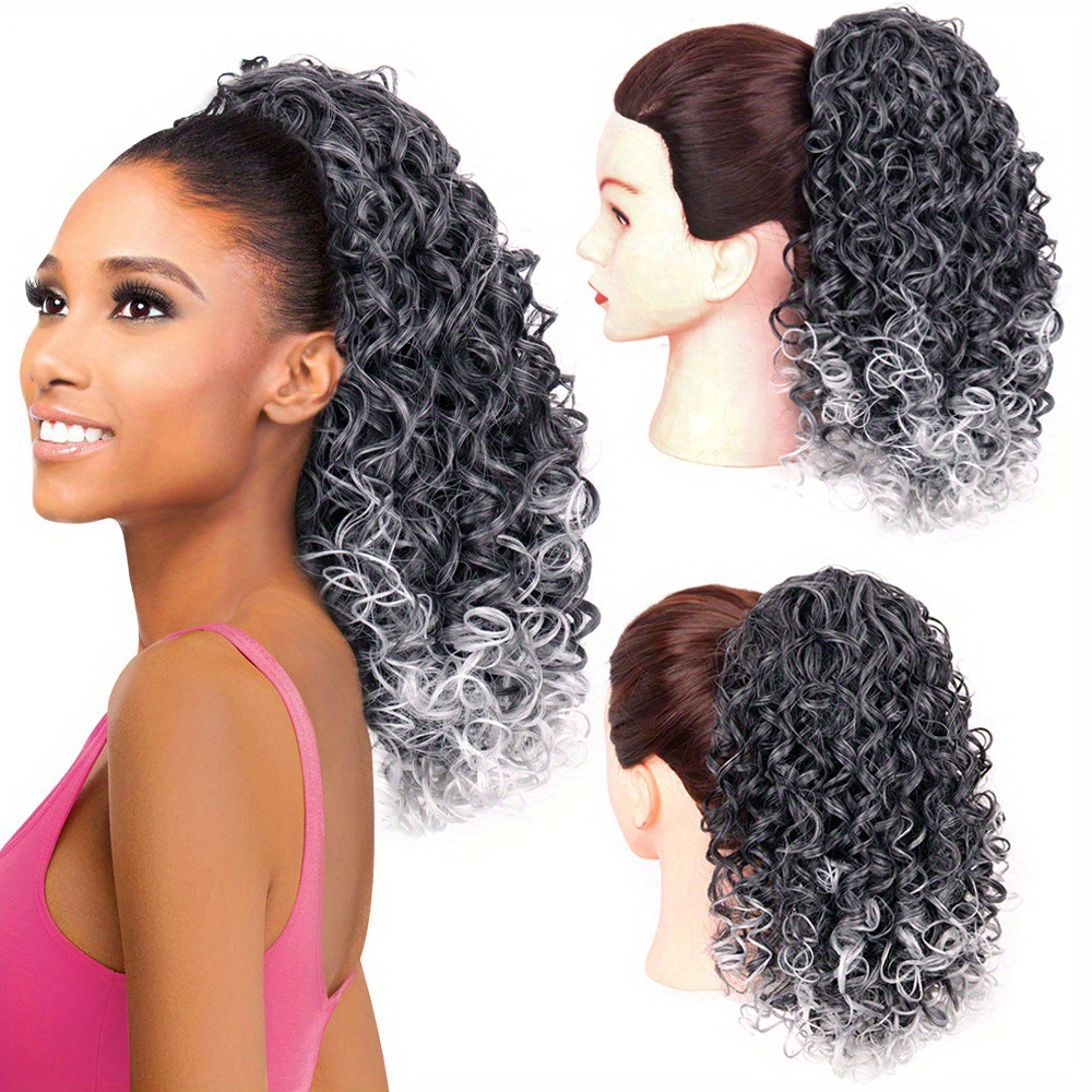 Peruca elástica cola de caballo primavera bobina cuerda de dibujo africana cola de caballo esponjosa seda de alta temperatura cabello de caballo