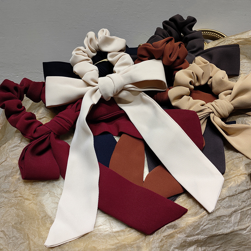 Korea New Bow Ribbon Retro Hair Scrunchies display picture 2