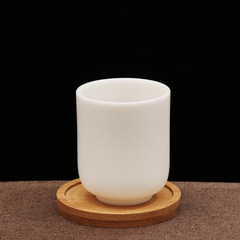 2F復古竹製杯墊圓形花盆墊長方形馬賽克DIY拼圖早餐咖啡隔熱墊