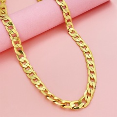 銅金メッキ真空メッキ24k金10mm 1対1男女ネックレス共通幾何学欧米熱売