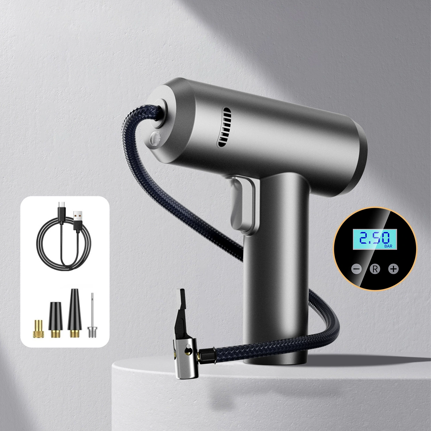 Автомобильный воздушный насос интеллектуальный цифровой дисплей беспроводной воздушный насос ручной пистолет портативный аварийный насос электрический насос