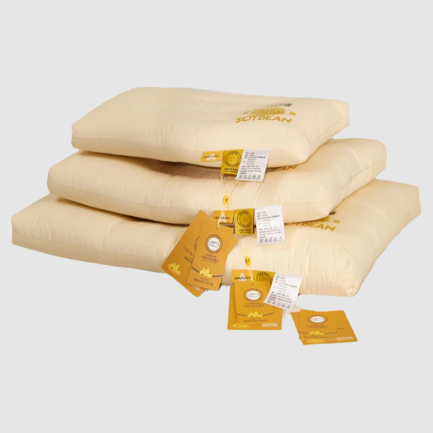 Almohada de soja antibacteriana de algodón de grado materno e infantil, almohada para dormir para la columna cervical en el hogar, almohada baja, almohada individual para estudiantes