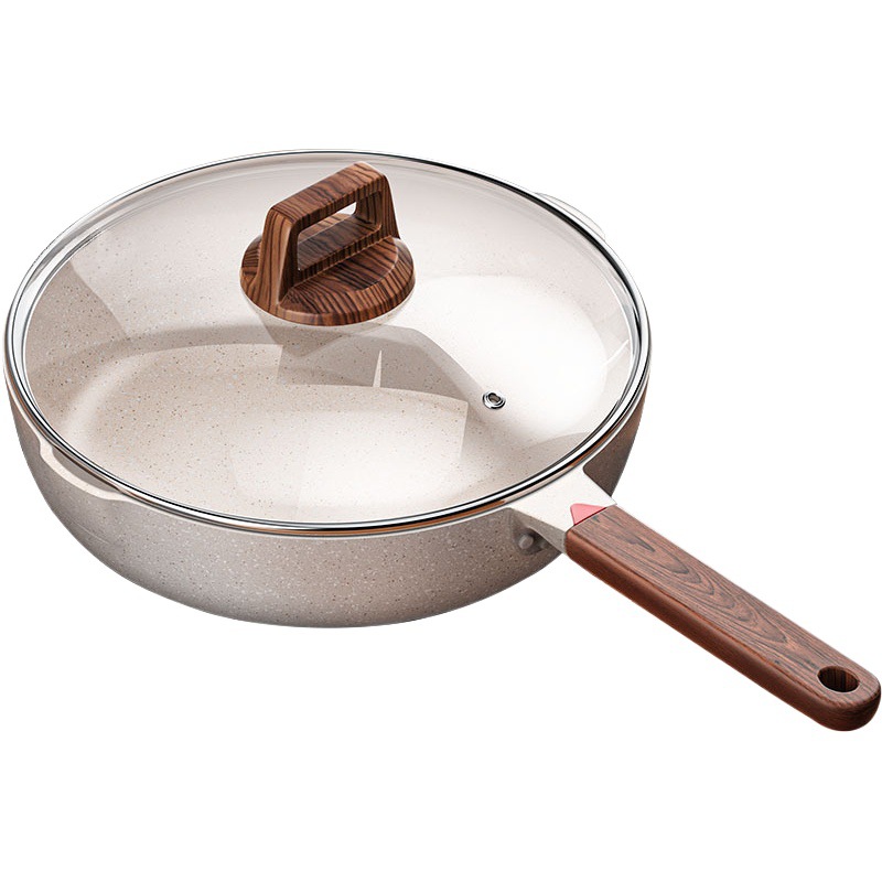 Nueva sartén antiadherente de cerámica, freír y freír para el hogar, sartén multifuncional, sartén, estufa universal, freír al por mayor