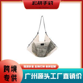ins风大容量通勤高级感轻奢帆布单肩托特包袋设计感文艺小众