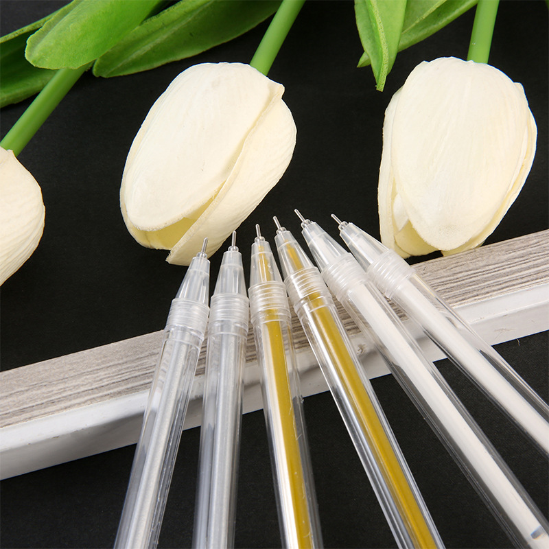 Pluma de resaltado blanco de resaltado cartucho de bala de 0.5mm pastel oro y plata blanco pluma de pintura de mano pluma neutra