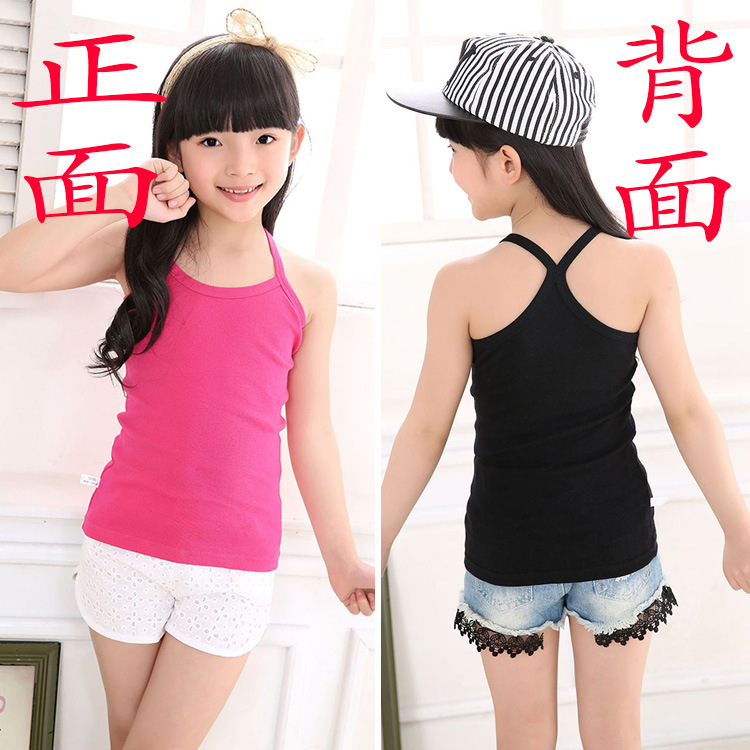 Camiseta de algodón para niños en forma de I para niñas pequeña camisola para niños ropa interior para niñas de verano