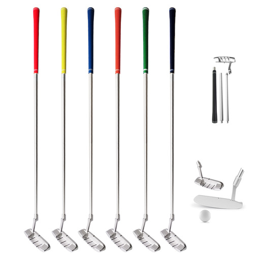 Detachable three-section putter, golf practice putter, aluminum alloy portable left and right-hand double-sided putter