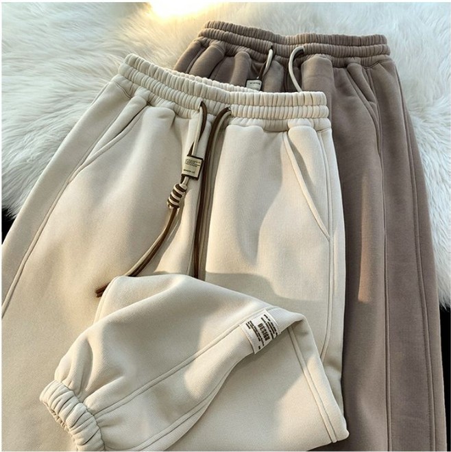 Pantalones de mm gordos para mujer 2023 más terciopelo grueso, pies sueltos, cintura elástica, deportes, pantalones harem casuales delgados, talla grande image 3
