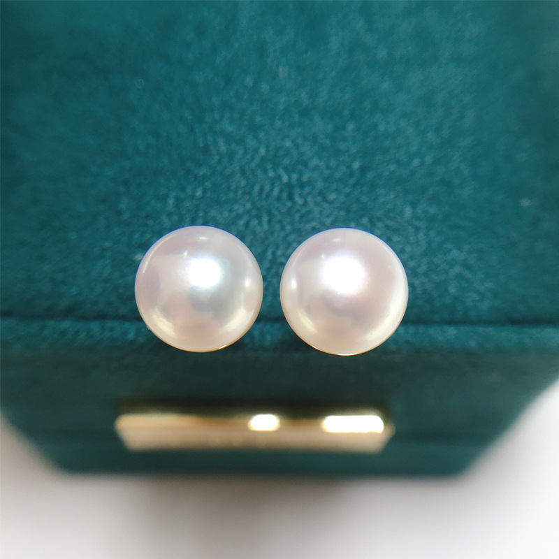 Zhenyun Trading 4A Grade Natural Freshwater Pearl Earrings, Strong Light Small Bulbs, Flawless 925 Silver Earrings, Earrings, and Earrings for Foreign Trade