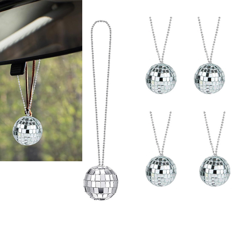 CL Cross-border fiesta espejo discoteca bola cadena de cuentas collar de fiesta Disco bola de plata mascarada vestir