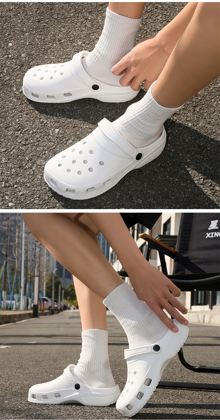 Halkfria perforerade sommarsandaler luftiga tofflor_voghion.com