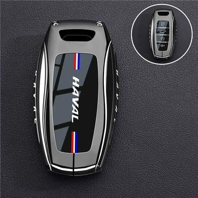 Suitable for Haval Second Generation Big Dog Key Cover Great Wall Haval Raptor Mythical Beast Xiaolong Max Cool Dog Xiaolong Buckle Shell (Car key bag) - vinyl-haval-a-model-4-keys-piano-black-one-key-shell