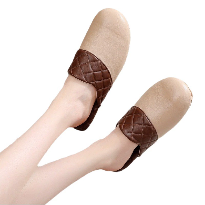 Новые домашние деревянные полы из овчины с мягким дном, модные домашние подходящие по цвету универсальные дышащие удобные кожаные Тапочки