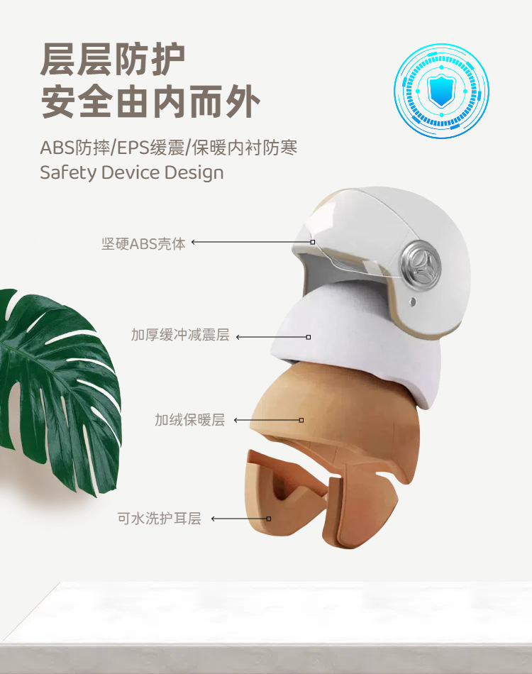 Electric Vehicle Helmet 3C Certified Winter Warm Motorcycle Full Helmet