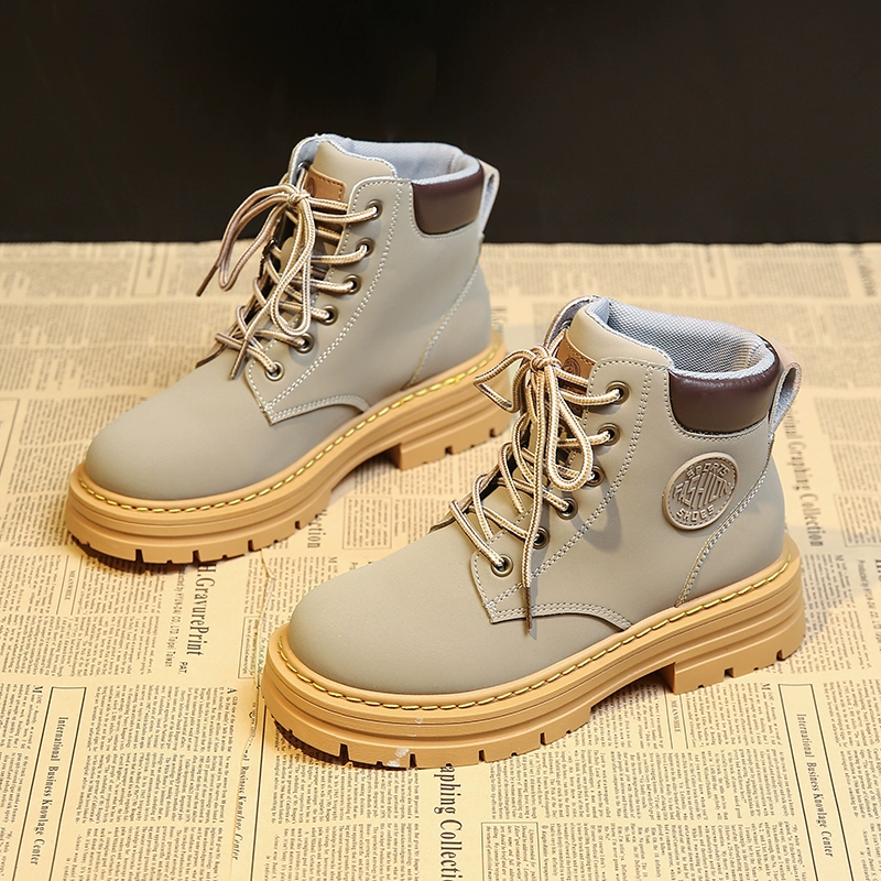 Обувь новый 2024 женский осенний и зимний сапоги Martin с толстой подошвы