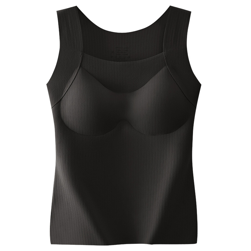 Chaleco de calor para mujeres con almohadilla de pecho se puede usar fuera de otoño y invierno en una base sin marcas de hombros anchos con chaleco de calor delgado