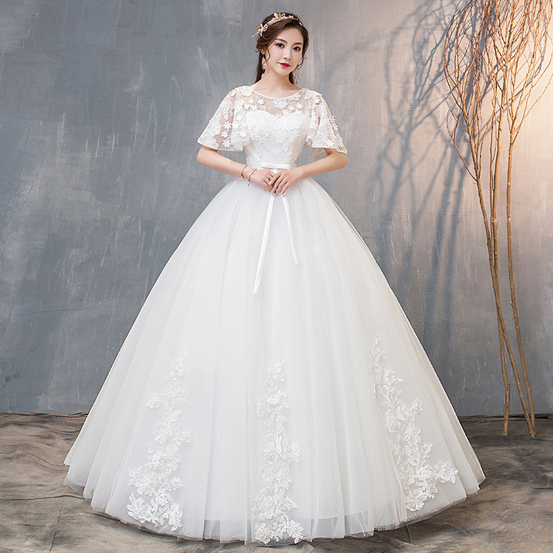 Wholesale Light Wedding Dresses 2026 New Style Bride's Floor-Length Off-Shoulder Simple French Style Plus Size High-Waist Maternity Dress Factory