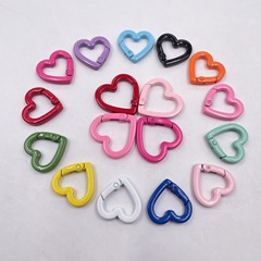 塗装カラー亜鉛合金スプリングは愛の開口スプリングリングの箱に金属のキーホルダーdiyアクセサリーの部品を掛けます。