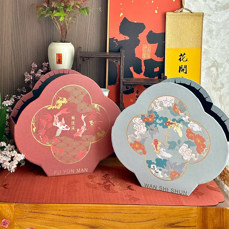 中式幸运草礼盒高级礼物礼品盒花艺包装盒手工diy年宵花花盒批发