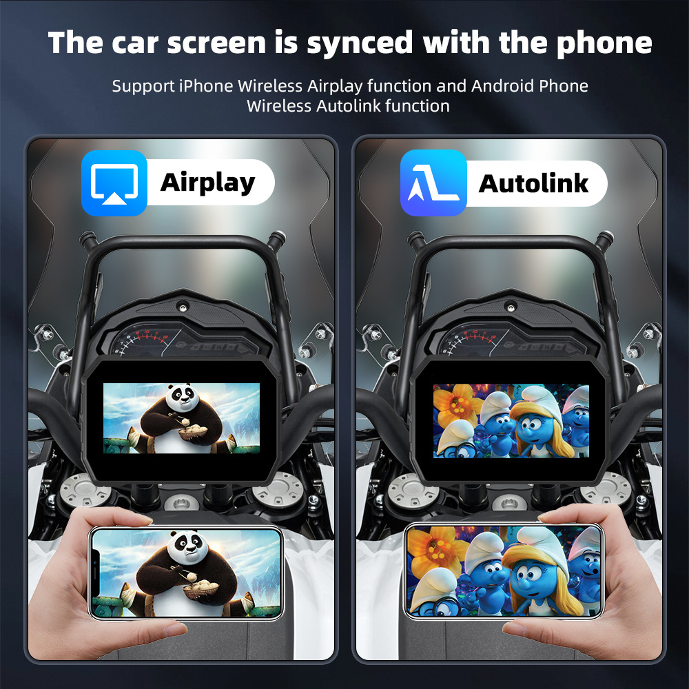 5inch Motorcycle Carplay Portable Cycling Navigation Screen Mobile Phone Carplay/Android Auto Interconnection